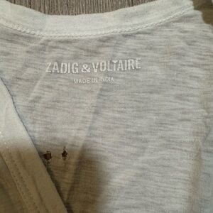 Zadig & Voltaire Heathered White Crewneck Tee